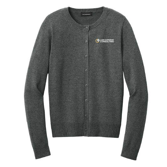 LSC Port Authority Women’s Easy Care Crewneck Cardigan Sweater